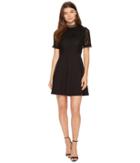 Xoxo Mixed Lace Skater Dress (black) Women's Dress