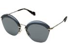 Miu Miu 0mu 53ss (transparent Blue/pale Gold/grey) Fashion Sunglasses