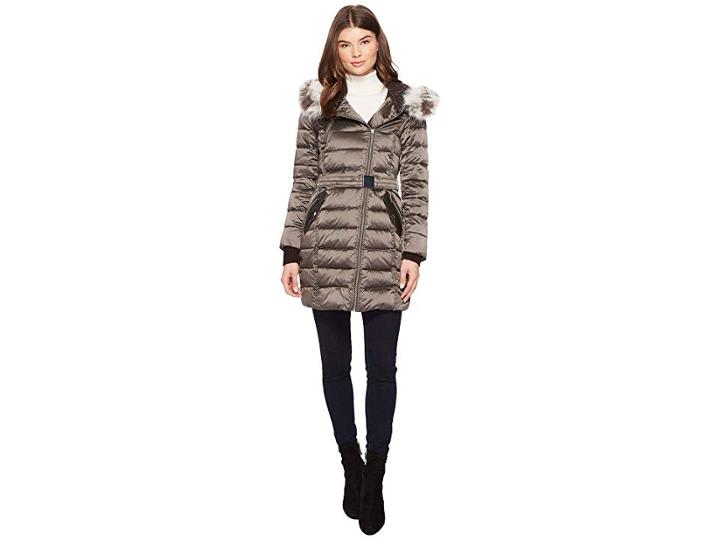 French Connection Asymmetrical Moto Jacket With Sherpa (gunmetal) Women's Coat