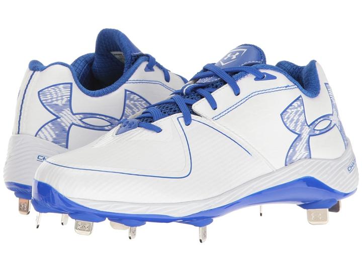 Under Armour Ua Glyde St (white/team Royal) Women's Cleated Shoes