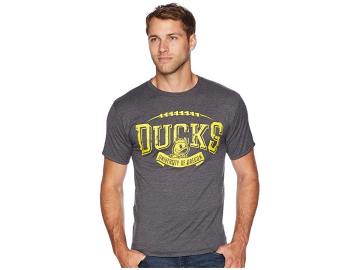 Champion College Oregon Ducks Ringspun Tee (granite Heather) Men's T Shirt