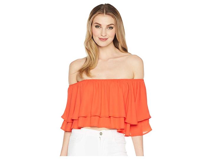 Show Me Your Mumu Hayworth Ruffle Top (tequila Sunrise) Women's Clothing