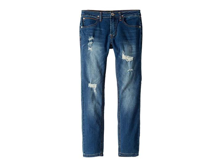 Hudson Kids Jude Skinny French Terry Jeans In Blue Steel (big Kids) (blue Steel) Boy's Jeans