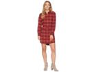 Carve Designs Creston Flannel Dress (sangria Plaid) Women's Clothing