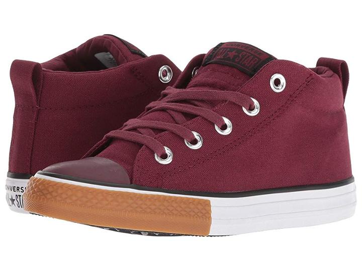 Converse Kids Chuck Taylor All Star Street Mid (little Kid/big Kid) (dark Burgundy/black/white 1) Boy's Shoes
