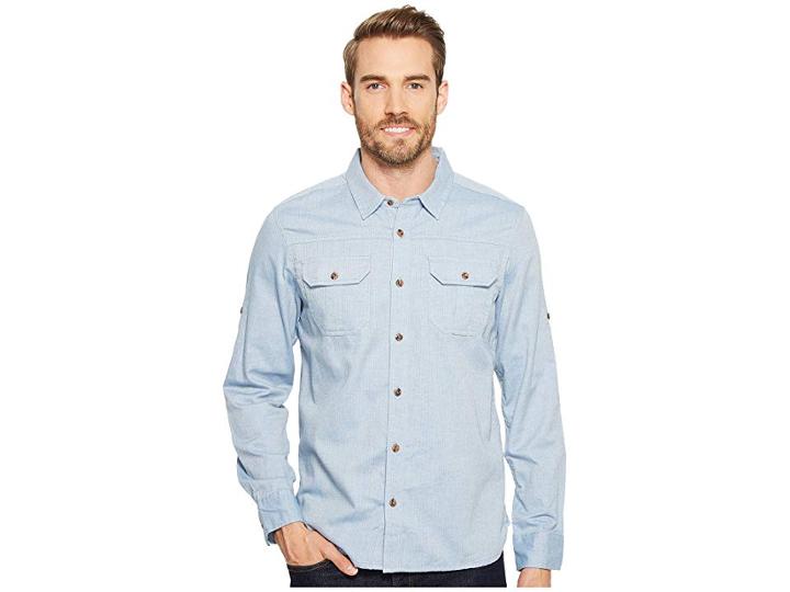 Prana Cardston Long Sleeve (island Blue) Men's Long Sleeve Button Up