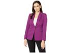 Tahari By Asl Parket Twill One-button Jacket (magenta) Women's Jacket