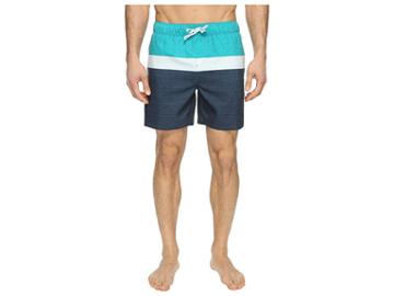 Original Penguin Color Blocked Elastic (bright Aqua) Men's Swimwear