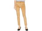 Michael Michael Kors Button Front Hardware Skinny Pants In Dark Camel (dark Camel) Women's Jeans