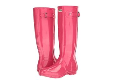 Hunter Original Tall Gloss Rain Boots (bright Pink) Women's Shoes