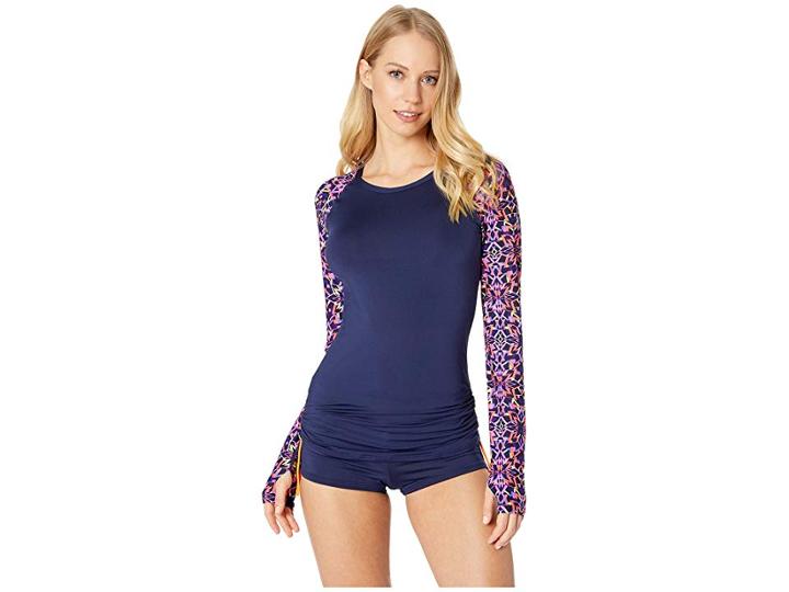 Tyr Carnivale Belize Long Sleeve Rashguard (navy) Women's Swimwear
