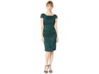 Adrianna Papell Evely Jacquard Sheath Dress W/ Cowl Neckline (hunter Navy) Women's Dress