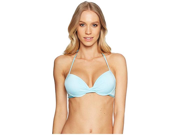 The Bikini Lab Solid Push-up Underwire Bikini Top (blue) Women's Swimwear