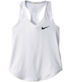 Nike Kids Court Pure Tennis Tank Top (little Kids/big Kids) (white/black) Girl's Sleeveless