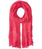 Echo Design Solid Fringy Muffler (pink Raspberry) Scarves