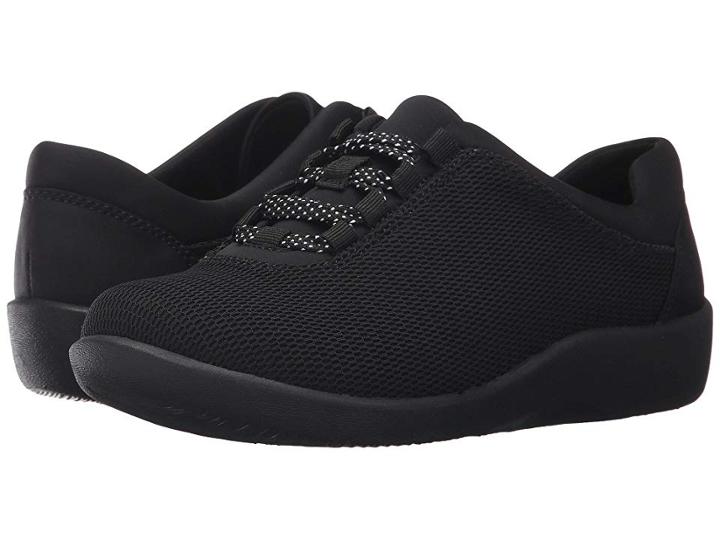 Clarks Sillian Pine (black Mesh) Women's Lace Up Casual Shoes