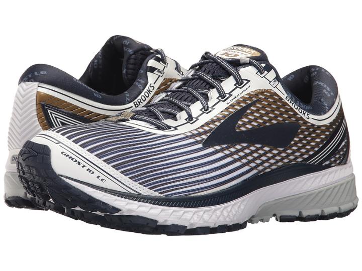 Brooks Ghost 10 (white/navy/gold) Men's Running Shoes