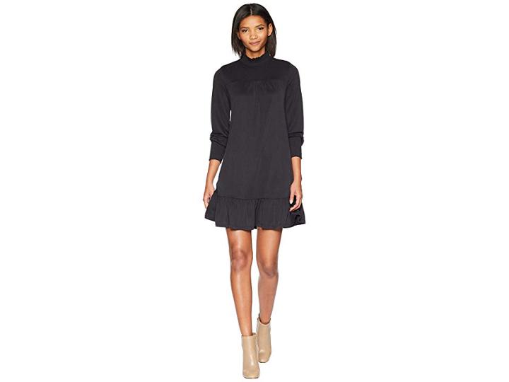 Kensie Modal Jersey Dress W/ Button Detail Ks0k8284 (black) Women's Dress