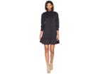 Kensie Modal Jersey Dress W/ Button Detail Ks0k8284 (black) Women's Dress