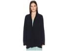 Eileen Fisher Tencel Viscose Crepe Notch Collar Long Jacket (black) Women's Coat