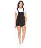 Blank Nyc Black Cut Off Overalls In Rock Steady (rock Steady) Women's Overalls One Piece
