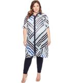 Calvin Klein Plus Plus Size Long Printed Tunic (white/iceburg) Women's Blouse