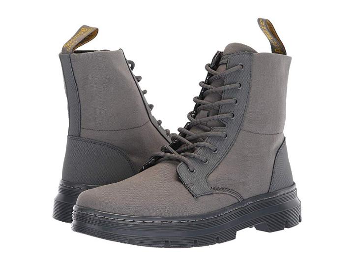 Dr. Martens Combs Ii Tract (grey Broder/grey 10oz Canvas) Boots