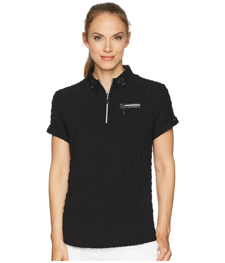 Jamie Sadock Pucker Up Textured Short Sleeve Top (jet Black) Women's Short Sleeve Pullover