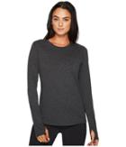 New Balance Heather Tech Long Sleeve Top (black Heather) Women's Long Sleeve Pullover