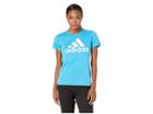 Adidas Badge Of Sport Classic Tee (shock Cyan) Women's T Shirt