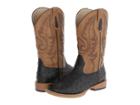 Roper Kids Western Square Toe Boot (big Kid) (black/tan) Cowboy Boots