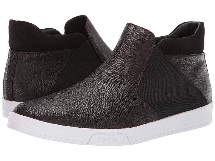 Calvin Klein Basilio (dark Brown Small Tumbled Leather) Men's Shoes