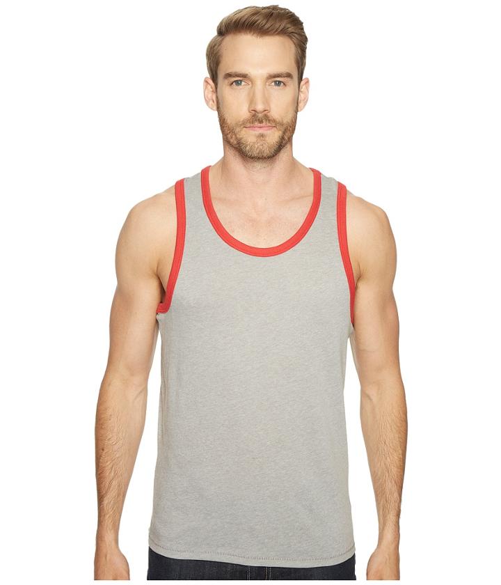 Alternative Vintage 50/50 Jersey Keeper Tank Top (smoke Grey/red) Men's Sleeveless