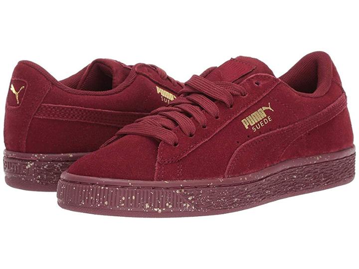 Puma Kids Suede Classic Tonal Speckle (big Kid) (pomegranate/pomegranate) Girl's Shoes