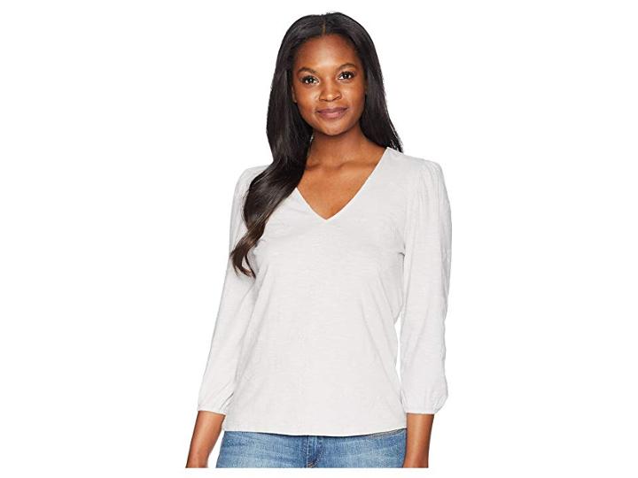 Lucky Brand Eyelet Peasant Top (grey) Women's Clothing