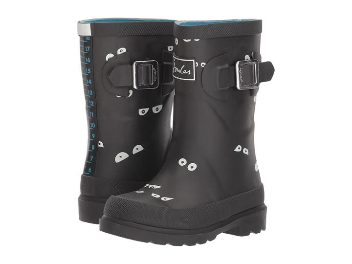 Joules Kids Printed Welly Rain Boot (toddler/little Kid/big Kid) (dark Grey Eyes) Boys Shoes