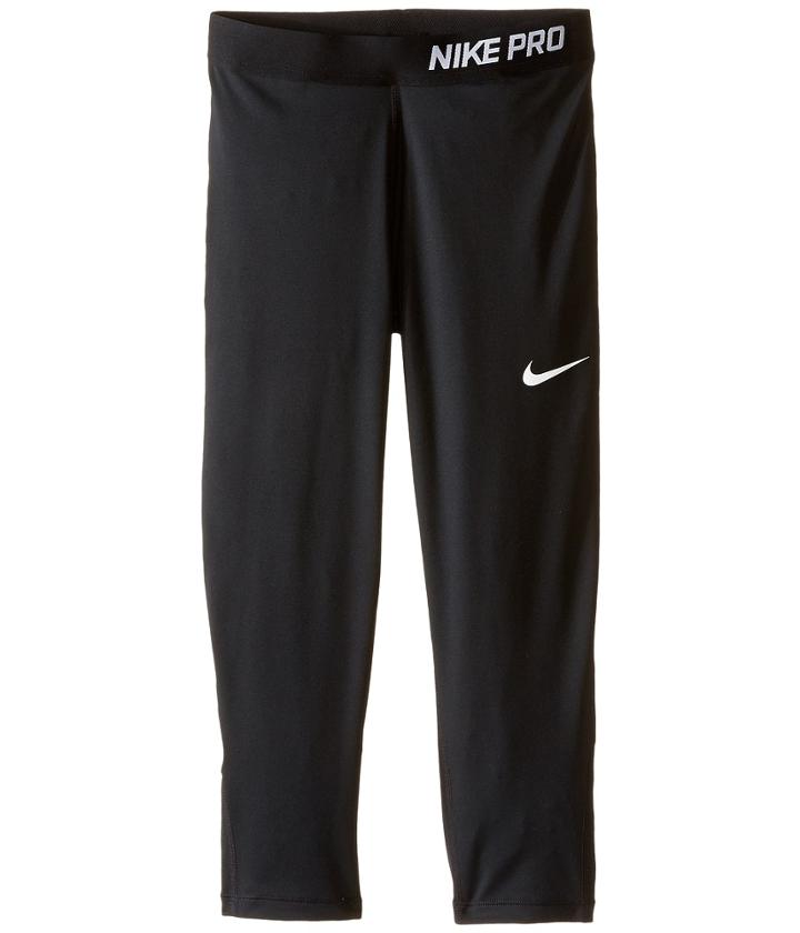 Nike Kids Pro Cool Training Capri (little Kids/big Kids) (black/black/black/white) Girl's Casual Pants