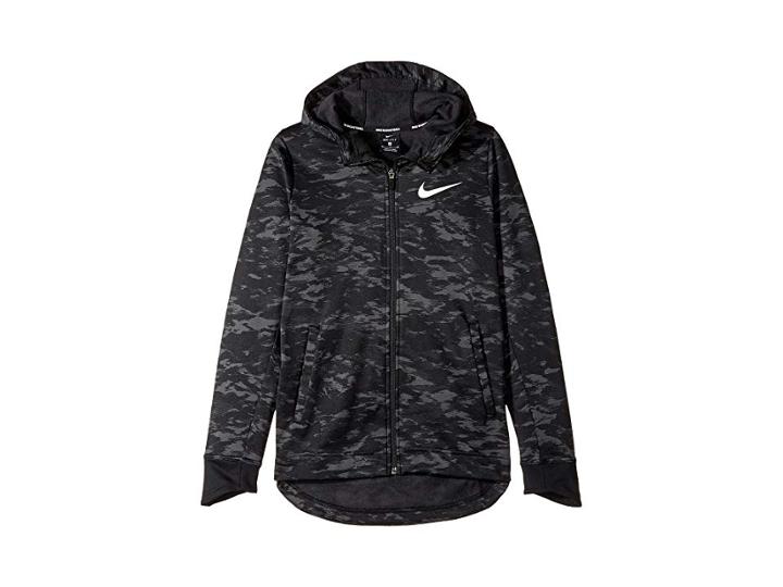 Nike Kids Therma Elite Full Zip Basketball Hoodie (little Kids/big Kids) (black/white) Boy's Sweatshirt
