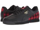 Puma Roma Leather Flannel (puma Black/puma Team Gold/ribbon Red) Men's Shoes
