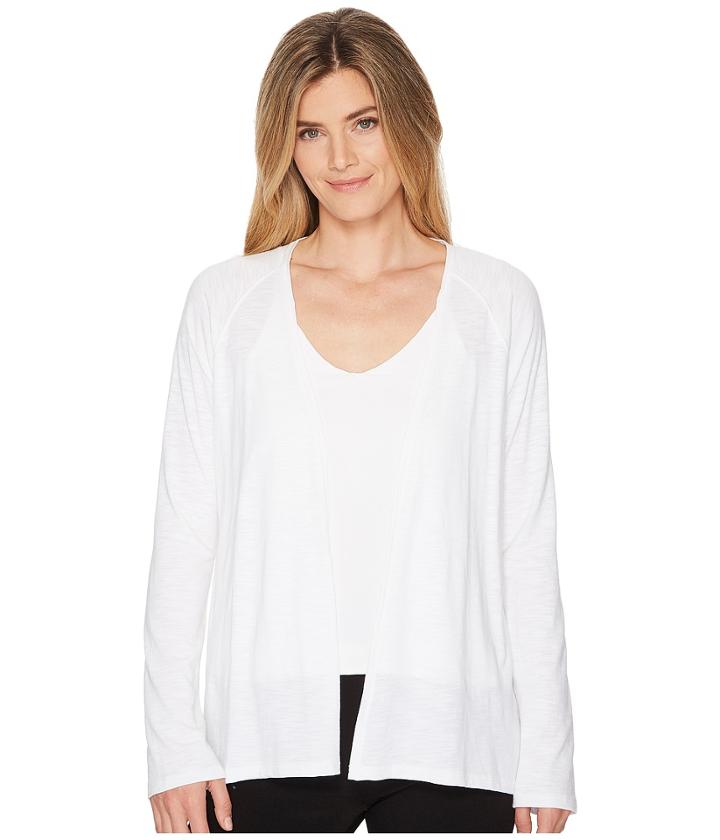 Lilla P Raglan Sleeve Cardigan (white) Women's Sweater