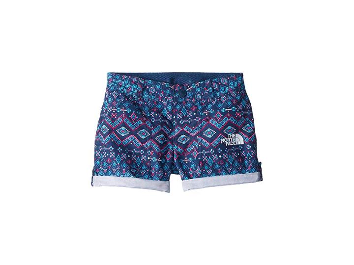 The North Face Kids Amphibious Shorts (little Kids/big Kids) (blue Wing Teal Medallion Print/tnf White (prior Season)) Girl's Shorts