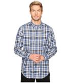 Nautica Long Sleeve Medium Plaid Poplin (seed Pearl) Men's Clothing