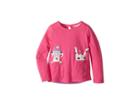 Joules Kids Ava Applique T-shirt (toddler/little Kids) (true Pink Dog) Girl's Clothing
