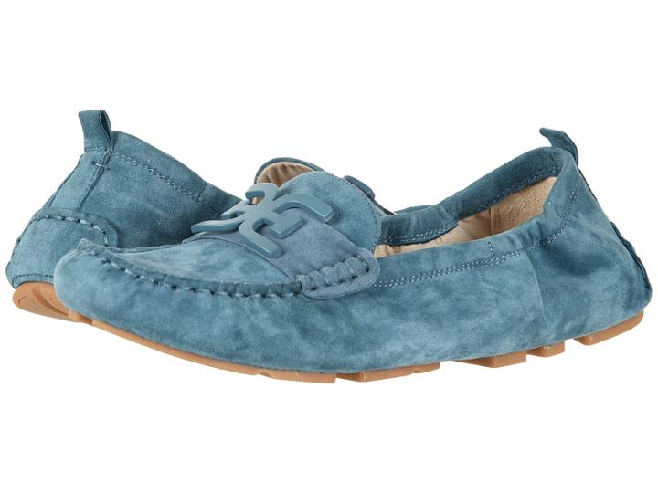 Sam Edelman Farrell (denim Blue Kid Suede Leather) Women's Moccasin Shoes