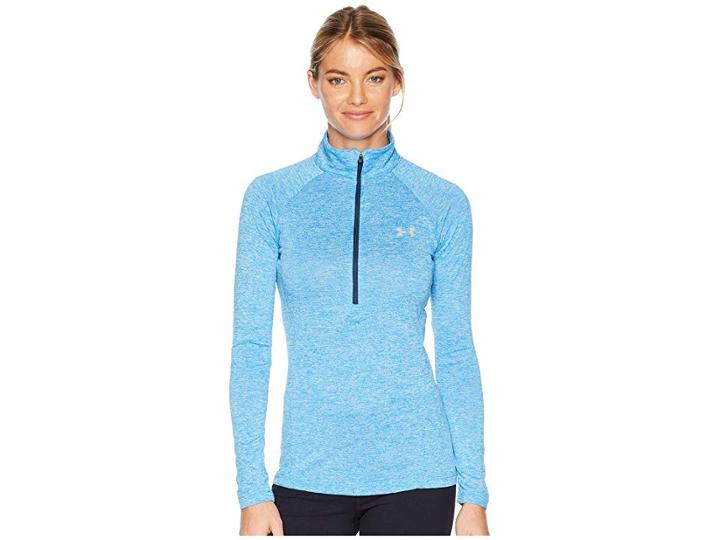 Under Armour Tech 1/2 Zip Twist Top (blue Circuit/academy/metallic Silver) Women's Sweatshirt