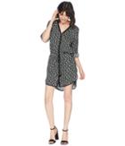 Juicy Couture Romantic Rose Shirt Dress (pitch Black Romantic Rose) Women's Dress