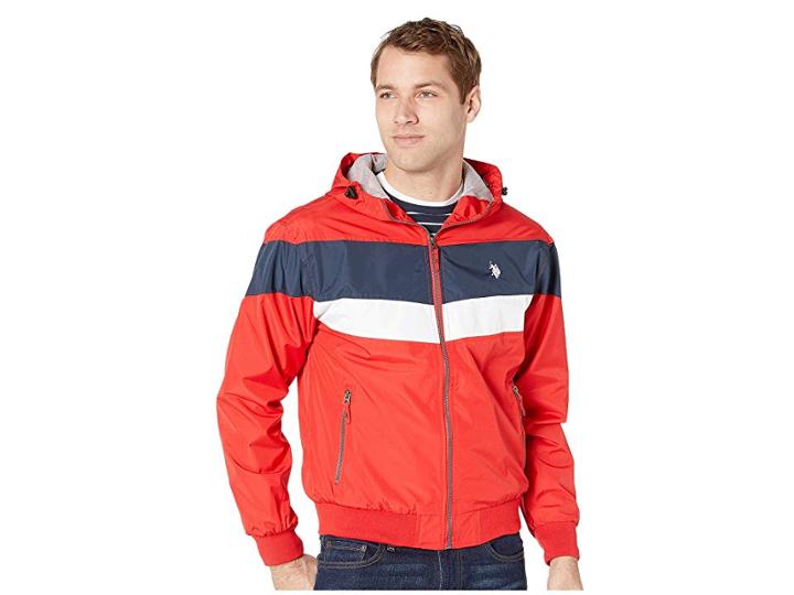 U.s. Polo Assn. Chevron Windbreaker (engine Red) Men's Clothing