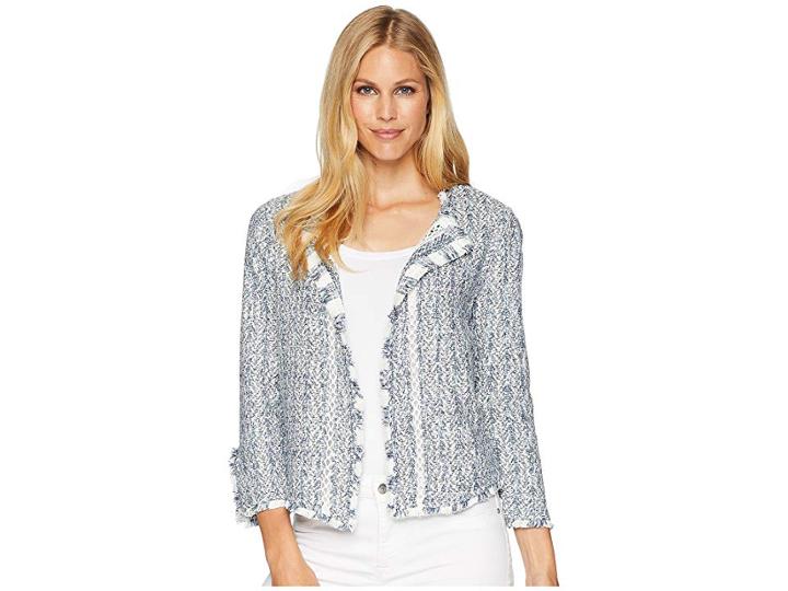 Nic+zoe Voyage Fringe Jacket (rich Indigo) Women's Coat