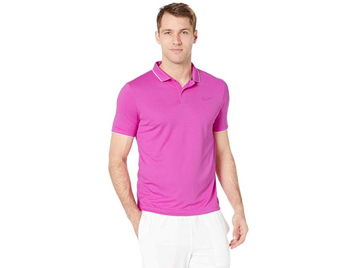Nike Nikecourt Dry Polo Team (active Fuchsia/white/active Fuchsia) Men's Clothing