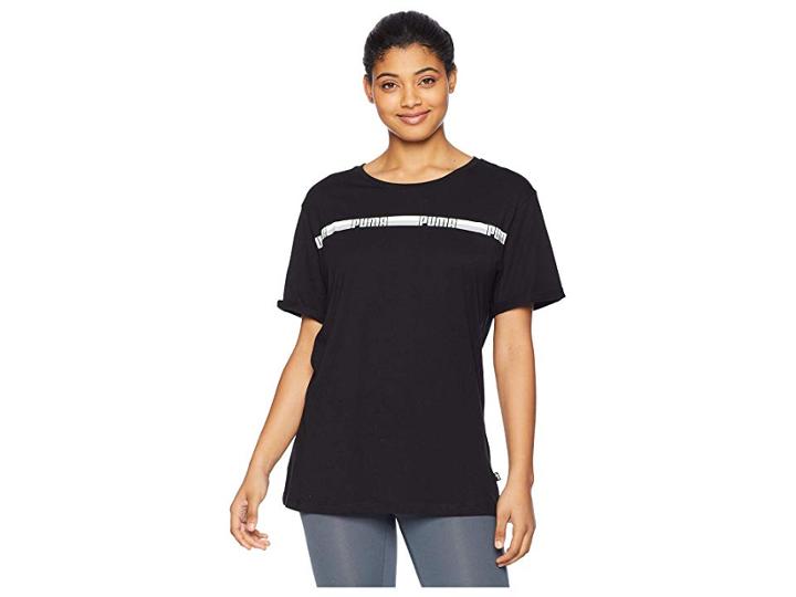 Puma Tape Elongated Tee (cotton Black) Women's T Shirt